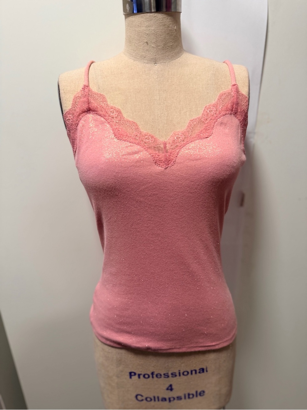 Express Lace Trim Pink Camisole Tank Top